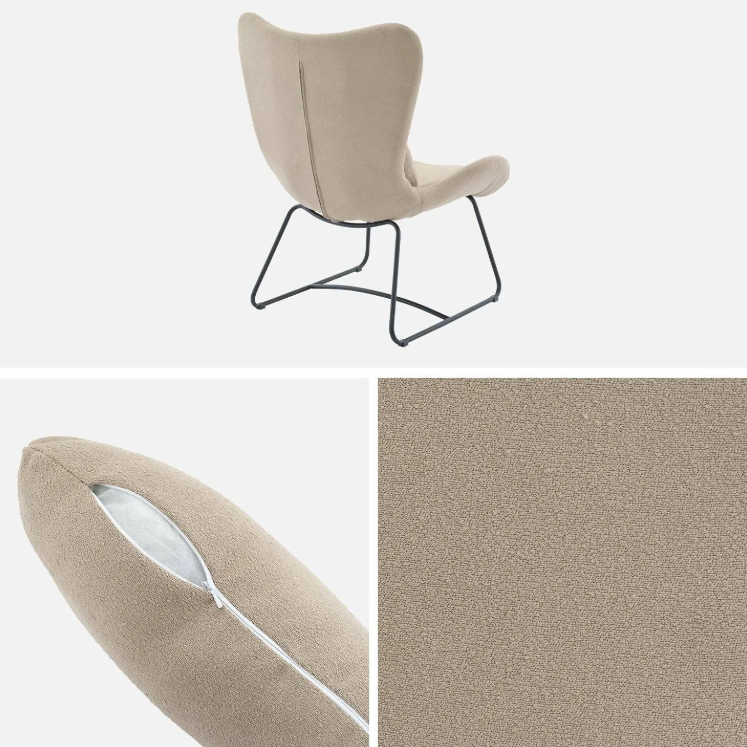Sillón de tela con cojín