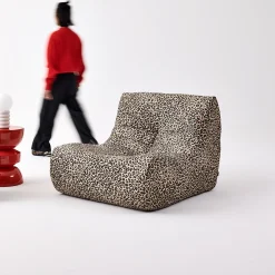 Sillón de tela leopardo