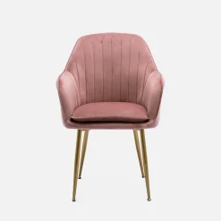 Sillón de terciopelo con patas de metal