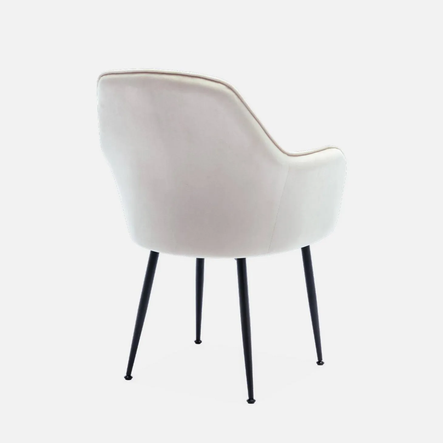 Sillón de terciopelo con patas de metal, set de 4