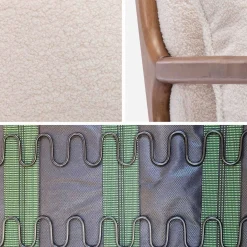 Sillón escandinavo de borreguito y madera de hevea