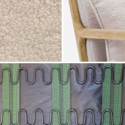 Sillón escandinavo de madera y tela borreguito