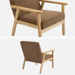 Sillón escandinavo de madera y pana