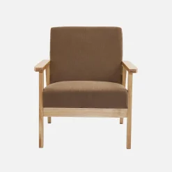Sillón escandinavo de madera y pana