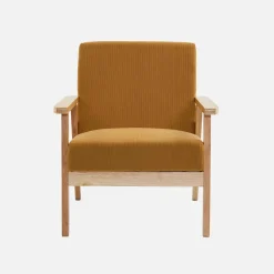 Sillón escandinavo de madera y pana
