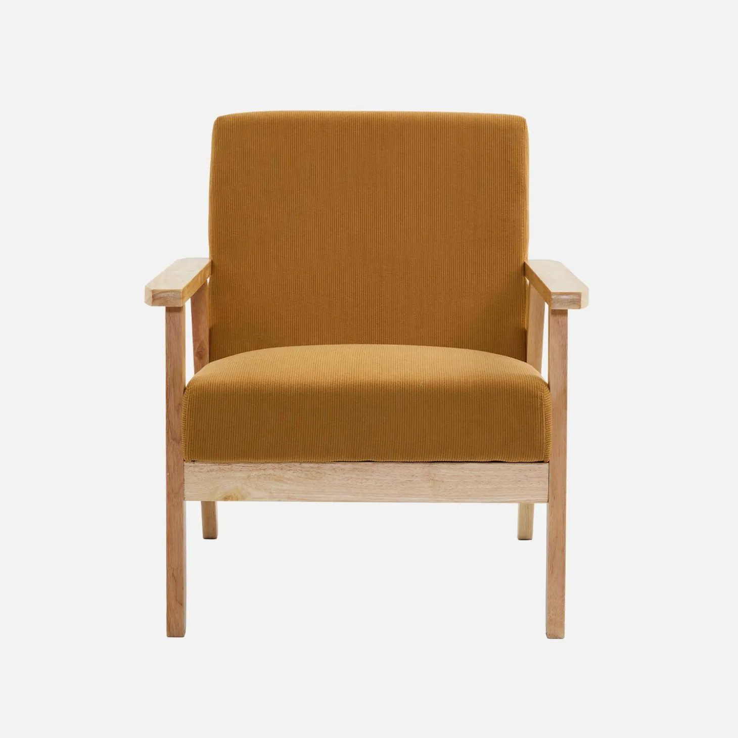 Sillón escandinavo de madera y pana