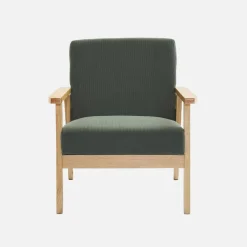 Sillón escandinavo de madera y pana