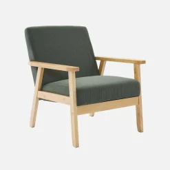 Sillón escandinavo de madera y pana