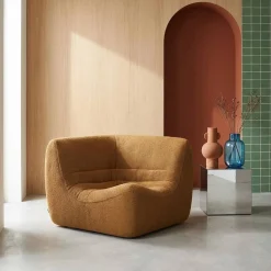 Sillón esquinero de borreguito texturizado