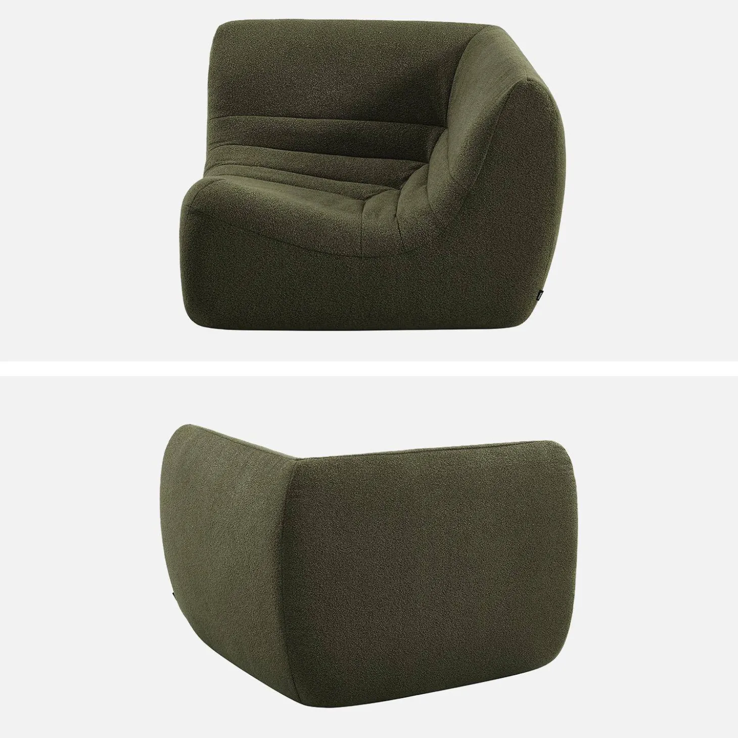 Sillón esquinero de borreguito texturizado