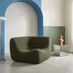 Sillón esquinero de borreguito texturizado