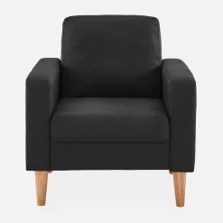 Sillón estilo escandinavo con patas de madera