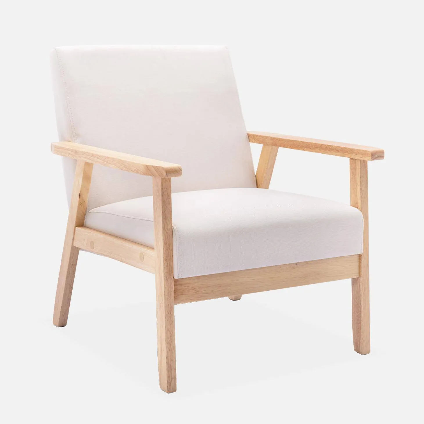 Sillón estilo escandinavo de madera y tela