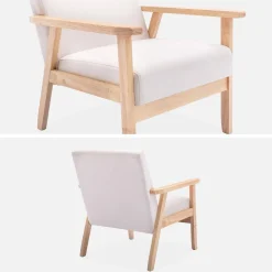Sillón estilo escandinavo de madera y tela