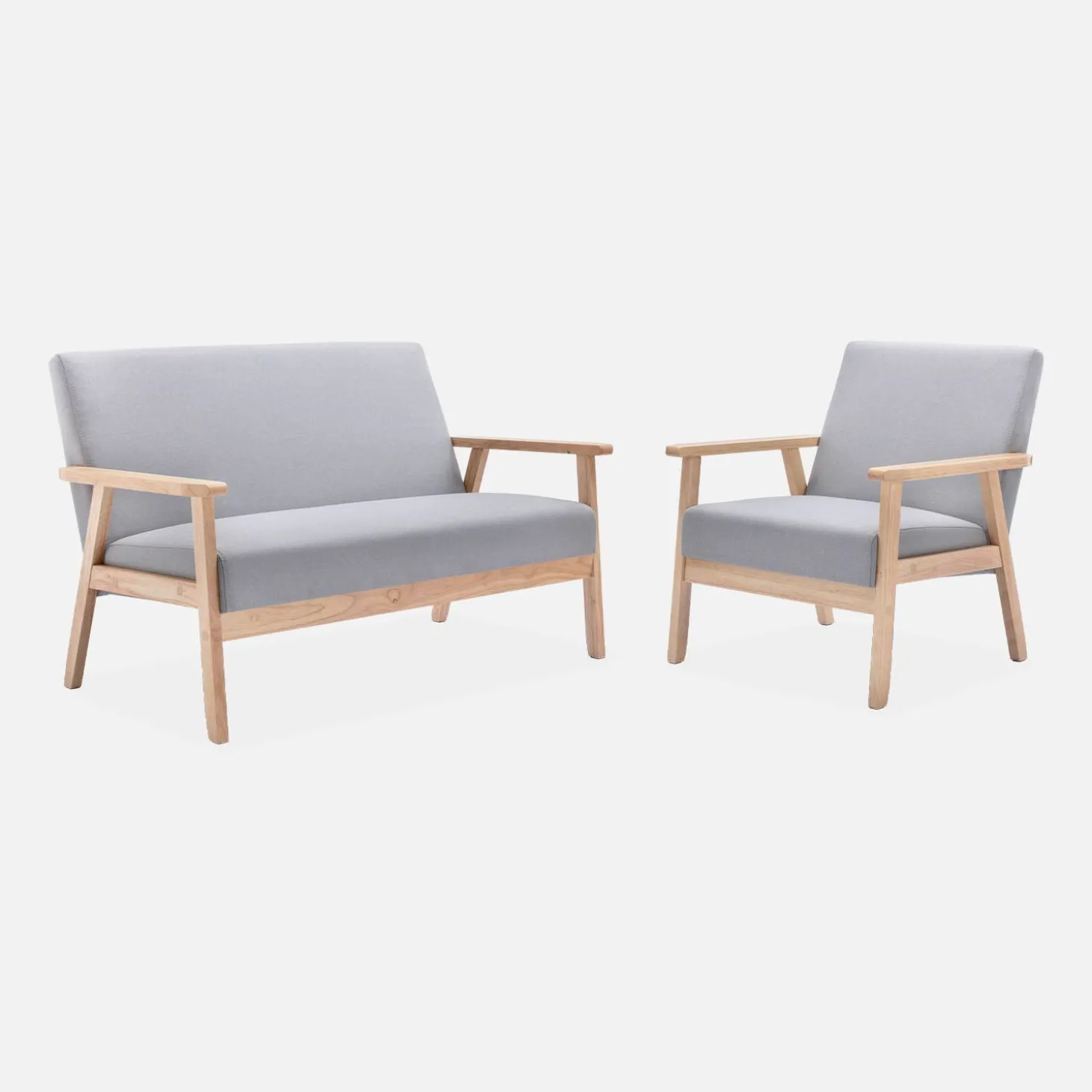 Sillón estilo escandinavo de madera y tela