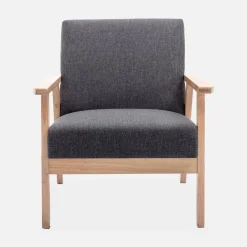 Sillón estilo escandinavo de madera y tela