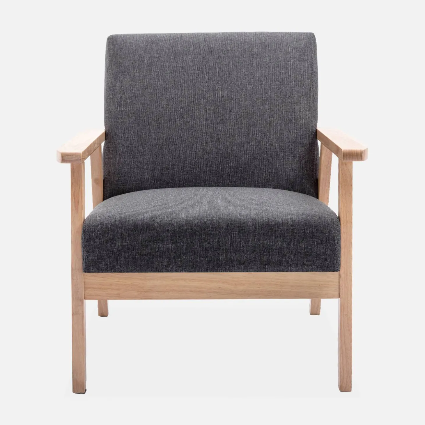 Sillón estilo escandinavo de madera y tela