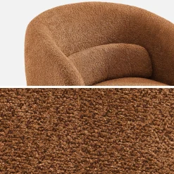 Sillón giratorio 360° en tela texturizada con cojín