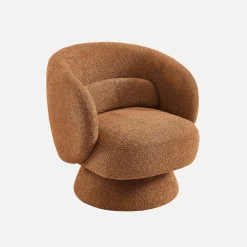 Sillón giratorio 360° en tela texturizada con cojín
