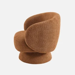 Sillón giratorio 360° en tela texturizada con cojín