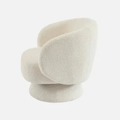 Sillón giratorio 360° en tela texturizada con cojín