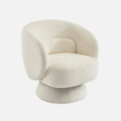 Sillón giratorio 360° en tela texturizada con cojín