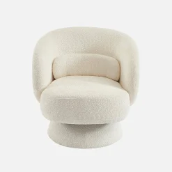 Sillón giratorio 360° en tela texturizada con cojín
