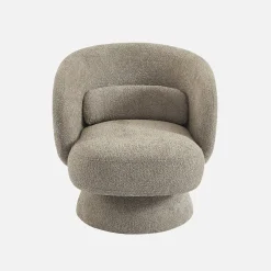 Sillón giratorio 360° en tela texturizada con cojín