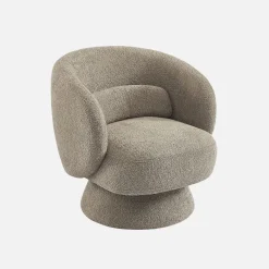 Sillón giratorio 360° en tela texturizada con cojín