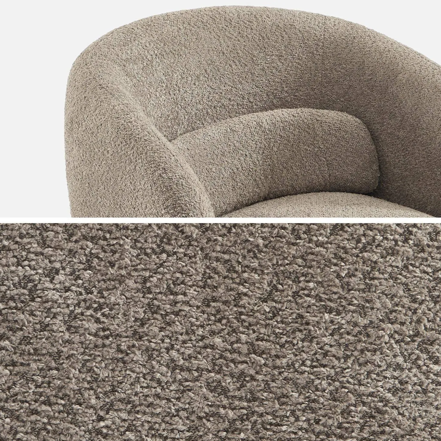 Sillón giratorio 360° en tela texturizada con cojín
