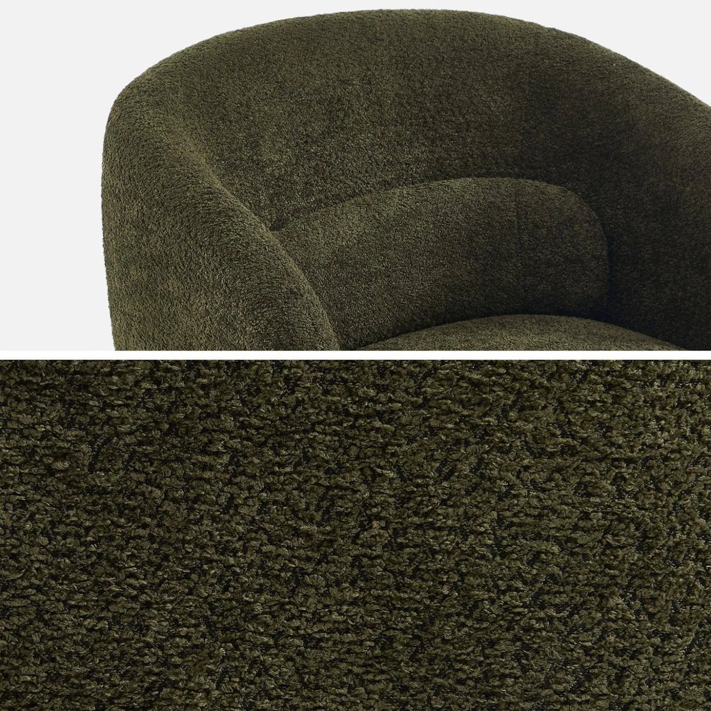 Sillón giratorio 360° en tela texturizada con cojín