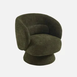 Sillón giratorio 360° en tela texturizada con cojín