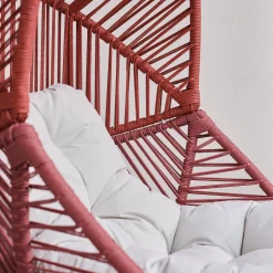 Sillón huevo de jardín de acero y resina trenzada