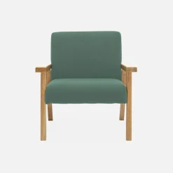 Sillón infantil escandinavo de pana y madera de caucho