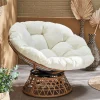 Sillón papasan giratorio en poliratán, para exterior/interior, 96cm
