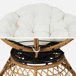 Sillón papasan giratorio en poliratán, para exterior/interior, 96cm