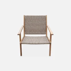 Sillón reclinable de madera y resina, set de 2
