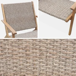 Sillón reclinable de madera y resina, set de 2