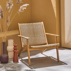 Sillón relax de madera de acacia y resina