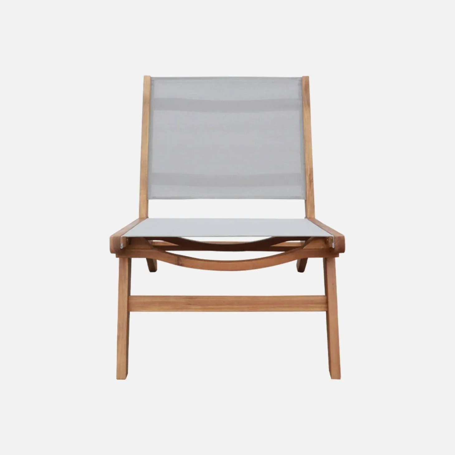 Sillón relax de madera de acacia y textilene, set de 2