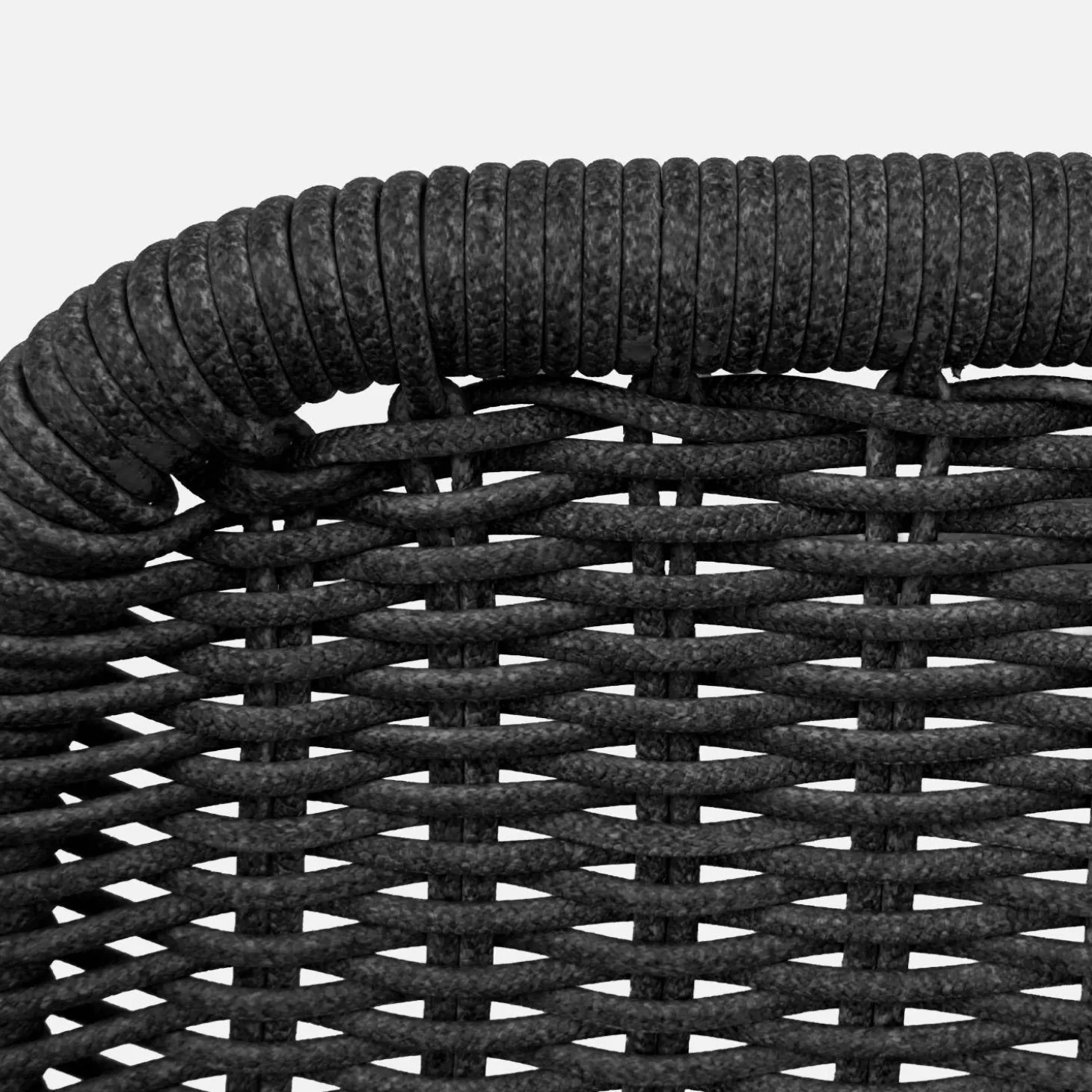 Sillón relax y reposapiés de aluminio y cuerda, set de 2