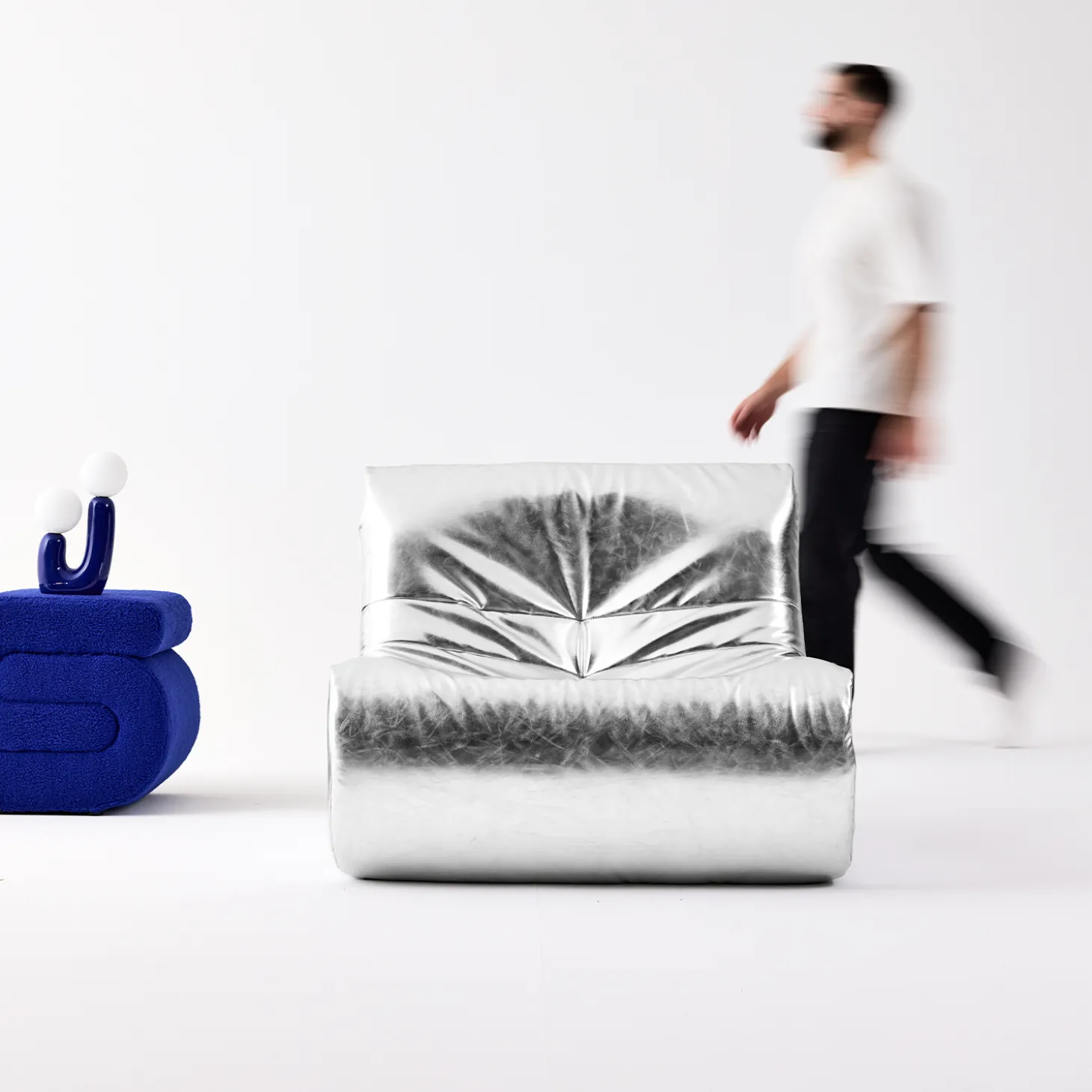 Sillón retro de cuero sintético, 1 plaza