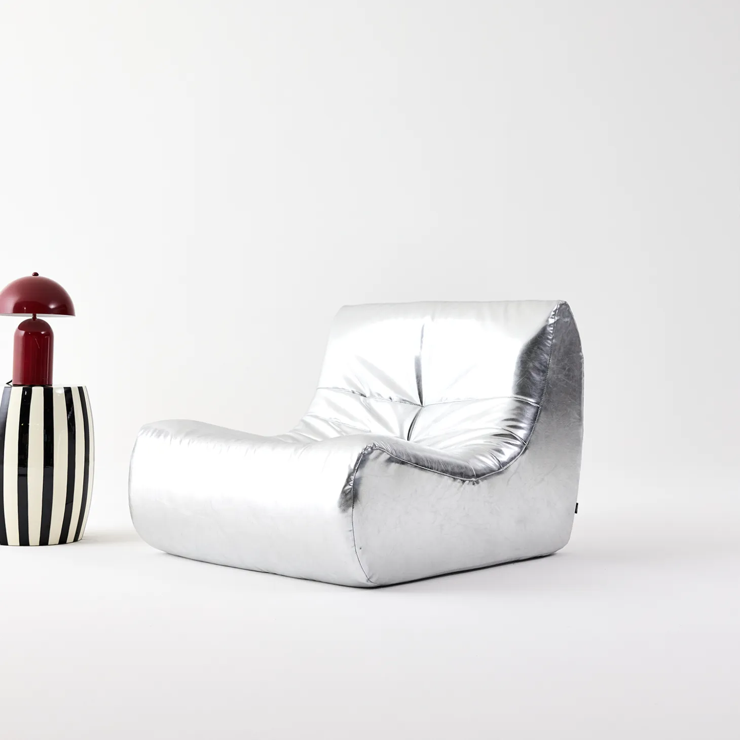 Sillón retro de cuero sintético, 1 plaza