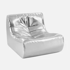 Sillón retro de cuero sintético, 1 plaza