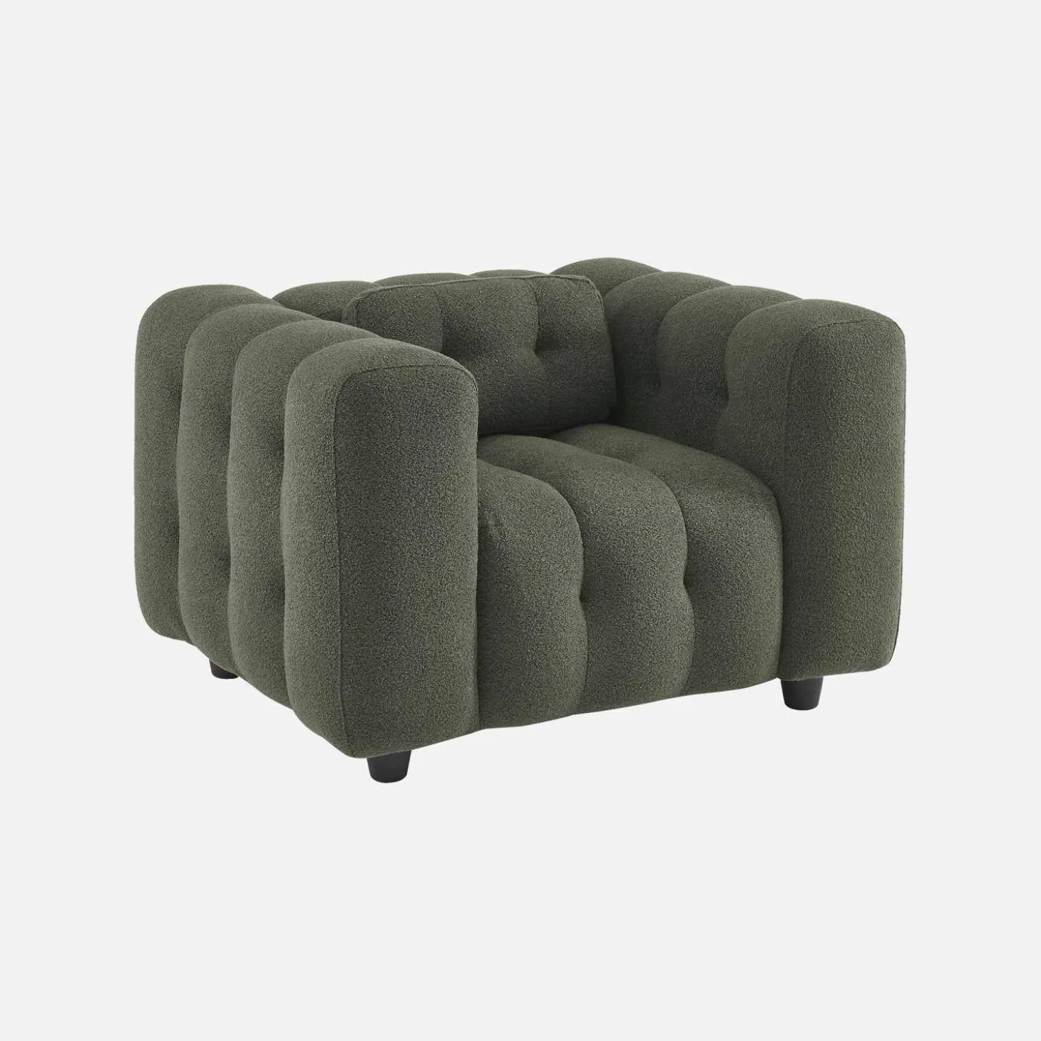 Sillón tapizado en tejido borreguito