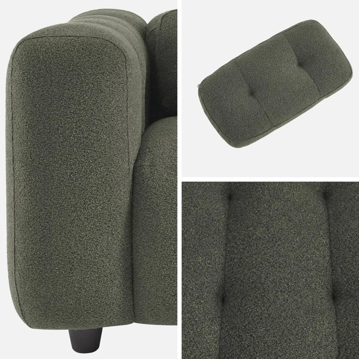 Sillón tapizado en tejido borreguito