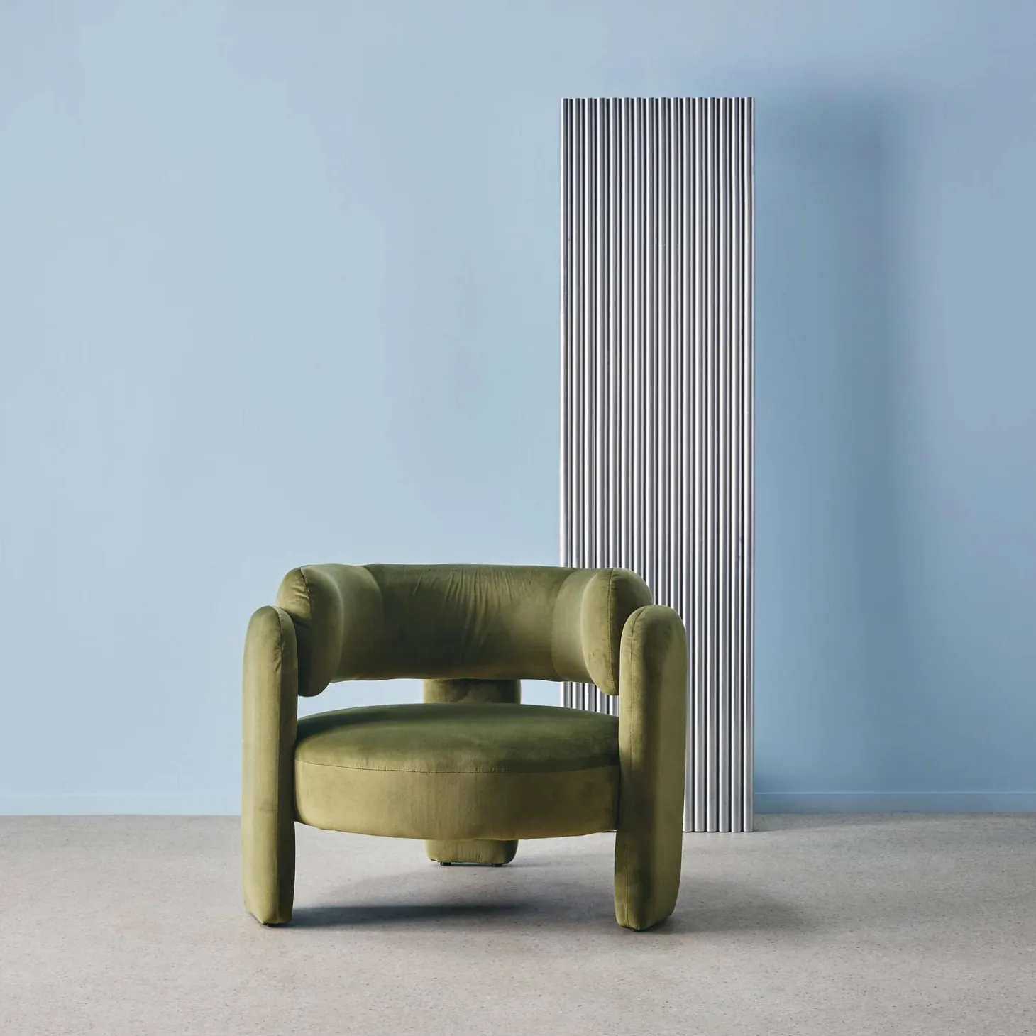 Sillón trípode en terciopelo