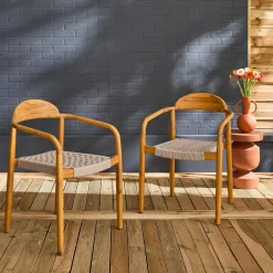 Sillon de madera de acacia, set de 2