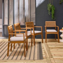 Sillones de jardín de madera de acacia. set de 4
