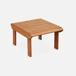 Sillones de madera con reposapiés, set de 2